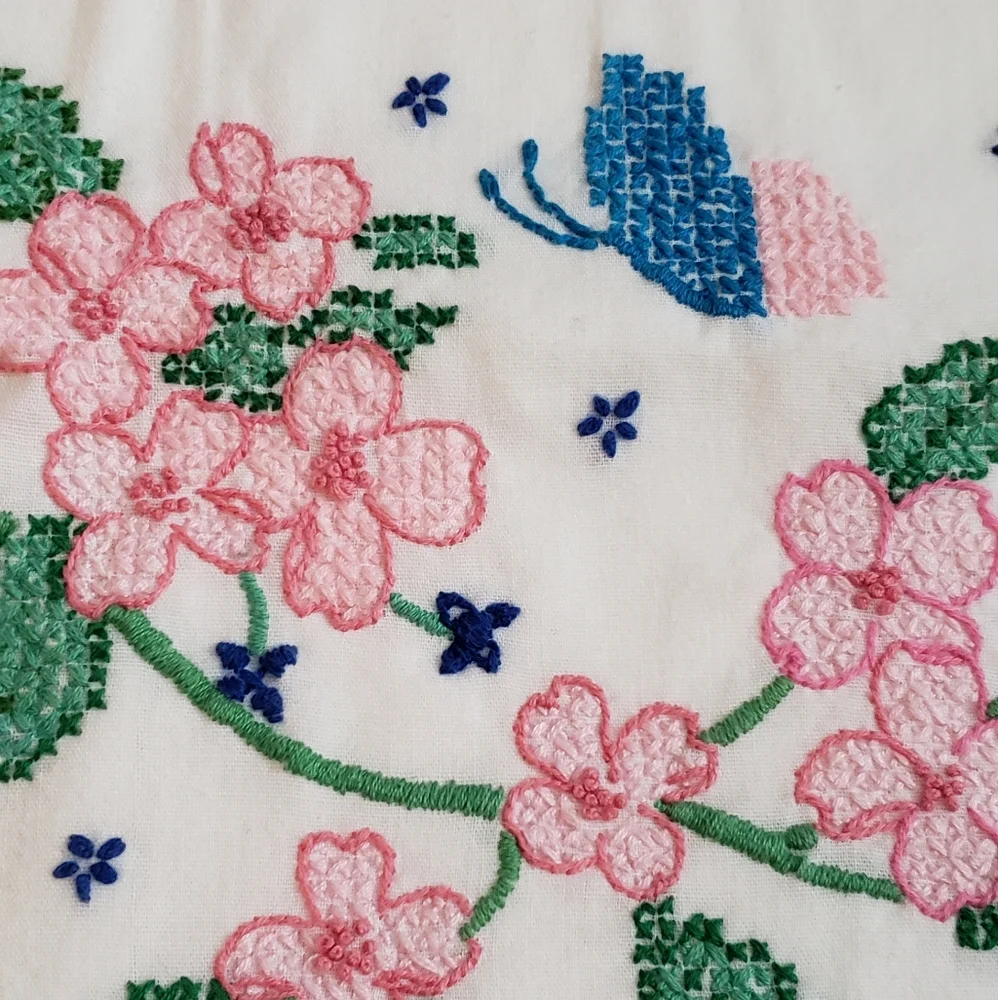 Vintage Pillowcase Needlepoint Standard Size